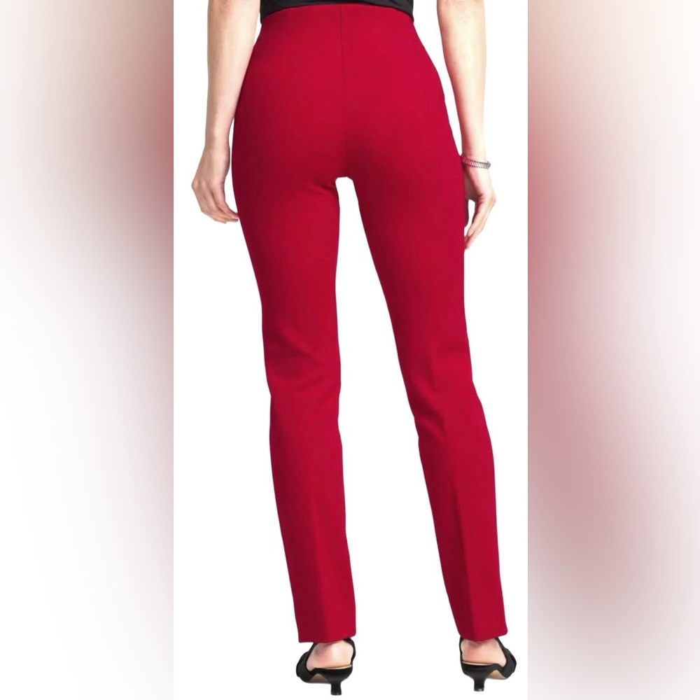 ❣️Chico’s So Slimming Juliet Ankle Pants Red Pull On Stretch Size 1.5 (8/10) - Picture 2 of 9